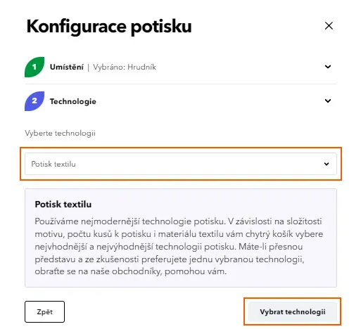 Merch - Výběr technologie potisku