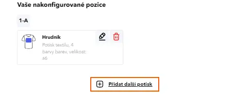 Merch - Přidání dalšího potisku